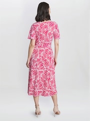 Gina Bacconi Pink Lacey Fit And Flare Dress - Image 3 of 10