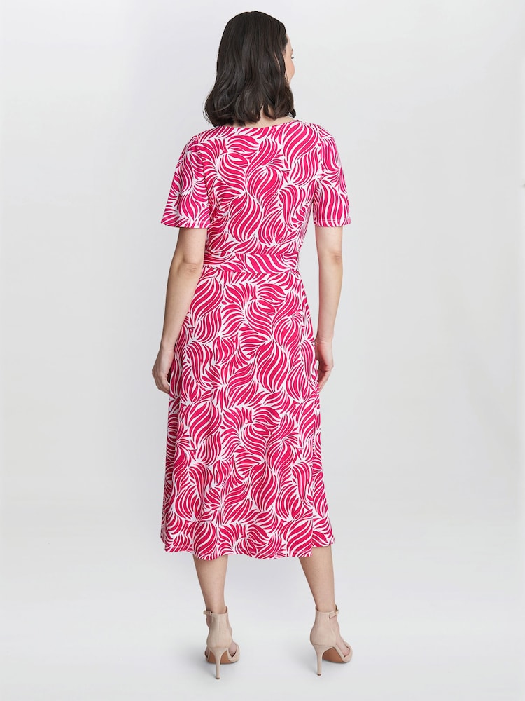 Gina Bacconi Pink Lacey Fit And Flare Dress - Image 2 of 5 Gina Bacconi Pink Lacey Fit And Flare Dress - Image 2 of 5