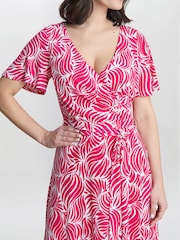 Gina Bacconi Pink Lacey Fit And Flare Dress - Image 7 of 10