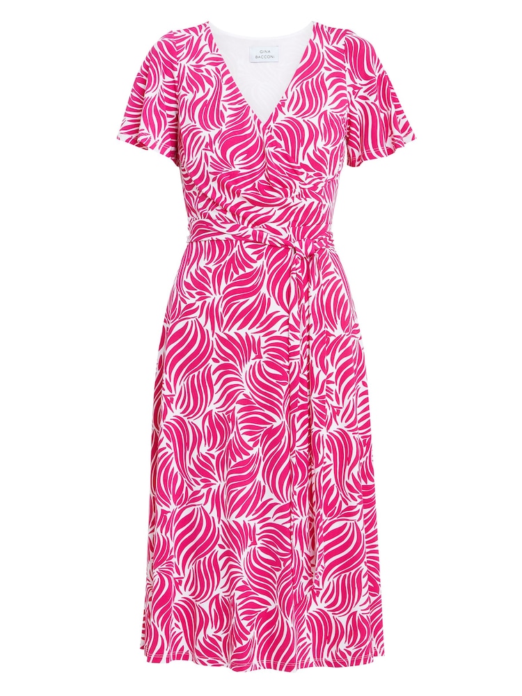 Gina Bacconi Pink Lacey Fit And Flare Dress - Image 10 of 10