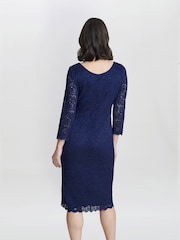 Gina Bacconi Blue Melody Lace Wrap Dress - Image 2 of 5