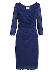 Gina Bacconi Blue Melody Lace Wrap Dress - Image 5 of 5