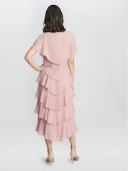 Tessa Midi Tiered Dress With Shoulder Trim - Image 2 of 5
