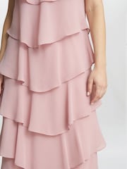 Tessa Midi Tiered Dress With Shoulder Trim - Image 4 of 5