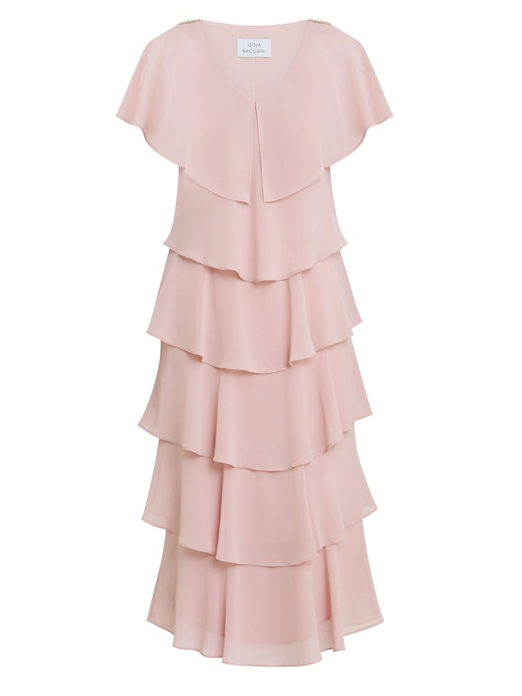 Tessa Midi Tiered Dress With Shoulder Trim - Image 5 of 5