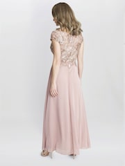 Gina Bacconi Gold Shirley Maxi Dress With Embroidered Sequin Bodice - Image 2 of 6
