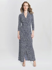 Gina Bacconi Blue Jackie Jersey Wrap Maxi Dress - Image 1 of 5