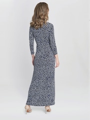 Gina Bacconi Blue Jackie Jersey Wrap Maxi Dress - Image 2 of 5