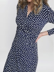 Gina Bacconi Blue Jackie Jersey Wrap Maxi Dress - Image 4 of 5