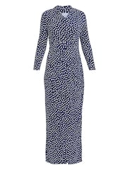 Gina Bacconi Blue Jackie Jersey Wrap Maxi Dress - Image 5 of 5