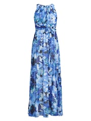 Gina Bacconi Blue Maria Maxi Printed Sleeveless Dress - Image 7 of 7