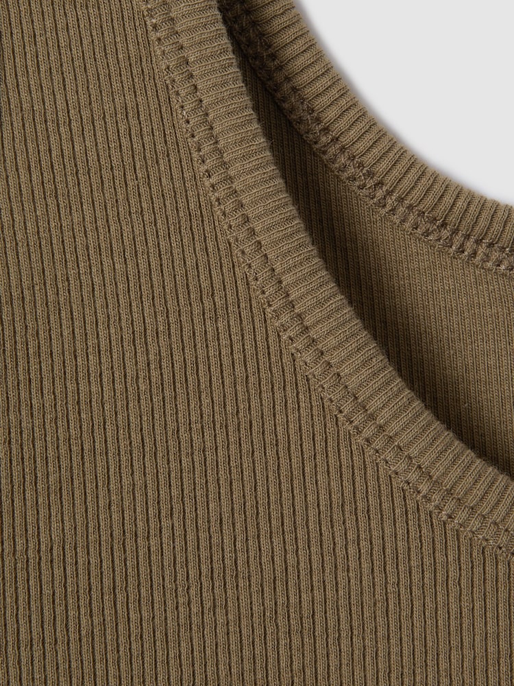 Reiss Khaki Violet Scoop Neck Jersey Vest Top - Image 6 of 6 Reiss Khaki Violet Scoop Neck Jersey Vest Top - Image 6 of 6