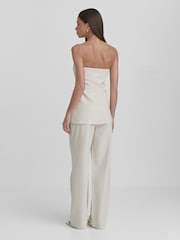 4th & Reckless Cream Liana Linen Look Longline Corset Top - Image 2 of 4