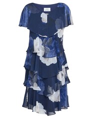 Gina Bacconi Blue Benita Printed V-Neck Tiered Dress With Embellishment - Image 5 of 5