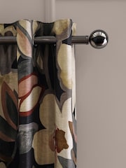 Collection Luxe Linen Blend Contemporary Floral Eyelet Lined Curtains - Bild 1 von 5