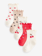 Red Cherry Baby Socks 5 Pack (0mths-2yrs) - Image 1 of 6