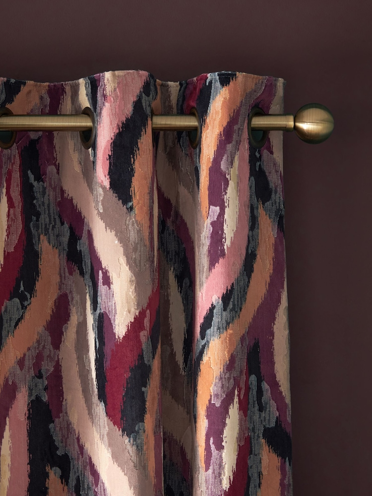 Cortinas revestidas abstratas de veludo com corte de ilhós pesados da coleção Luxe Heavyweight - Imagem 1 de 5