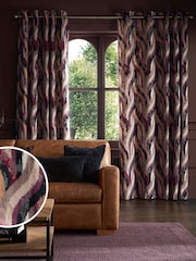 Cortinas revestidas abstratas de veludo com corte de ilhós pesados da coleção Luxe Heavyweight - Imagem 2 de 5