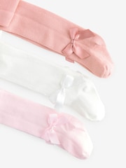 Pinks & Cream Baby Bow Tights 3 Pack (0mths-2yrs) - Image 5 of 6