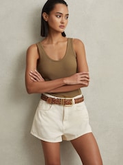 Reiss Cream Colorado Garment Dyed Shorts - Image 1 of 6