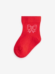 Red/Pink Baby Socks 5 Pack (0mths-2yrs) - Image 3 of 4