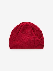 Красный - Baby Pointelle Knitted Beanie (0mths-2yrs) - Изображение 1 из 4