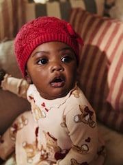 Красный - Baby Pointelle Knitted Beanie (0mths-2yrs) - Изображение 3 из 4