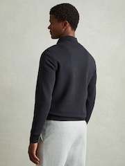 Reiss Navy Freddie Hybrid Quilt and Interlock Jersey Zip-Through Jacket - Image 4 of 5