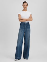 Reiss Kira Jeans mit weitem Bein und Tasche vorn - Bild 1 von 7
