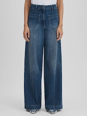 Reiss Kira Jeans mit weitem Bein und Tasche vorn - Bild 3 von 7