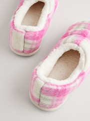 Pink Check Faux Fur Quilted Shoot Slippers - Image 5 of 7