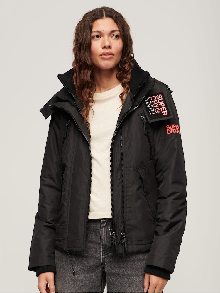 Superdry Black Hooded Mountain Windbreaker Jacket - Image 1 of 8