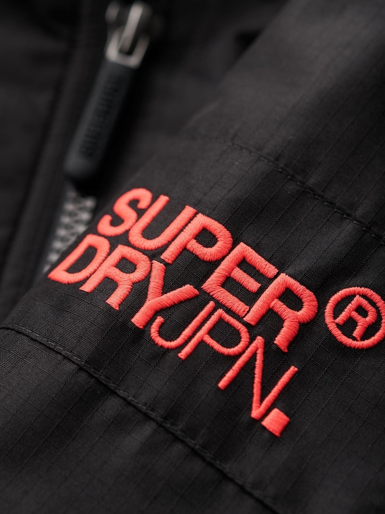 Superdry Black Hooded Mountain Windbreaker Jacket - Image 8 of 8
