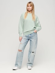 Superdry Mint Green Relaxed Fit Essential Logo Sweatshirt - Image 2 of 5