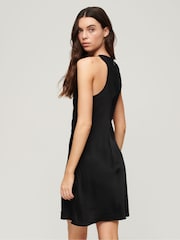 Superdry Black Satin Racer Mini Dress - Image 2 of 4