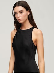 Superdry Black Satin Racer Mini Dress - Image 4 of 4