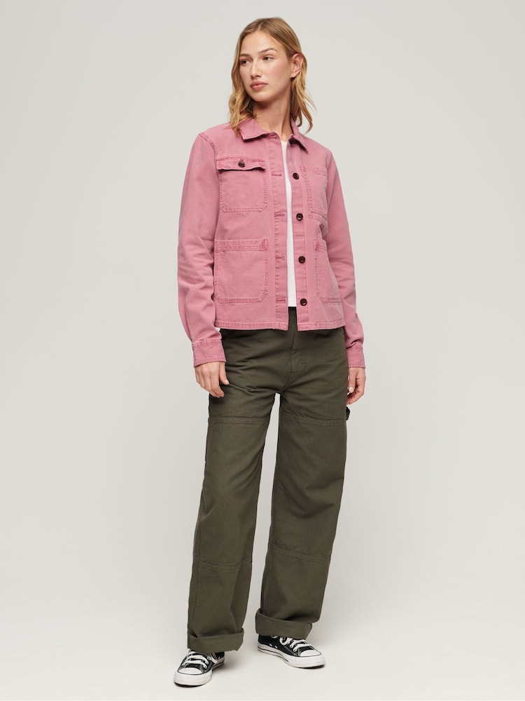 Superdry Pink Four Pocket Chore Jacket - Image 3 of 3