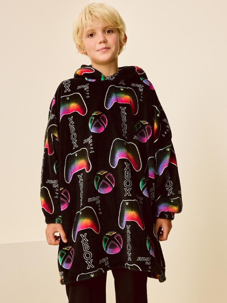 Black Xbox Fleece Hooded Blanket (5-16yrs) - Image 1 of 7