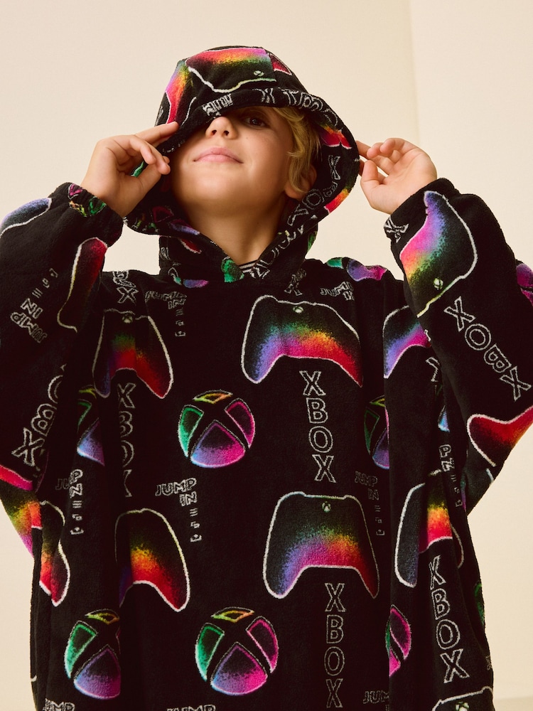 Black Xbox Fleece Hooded Blanket (5-16yrs) - Image 2 of 7