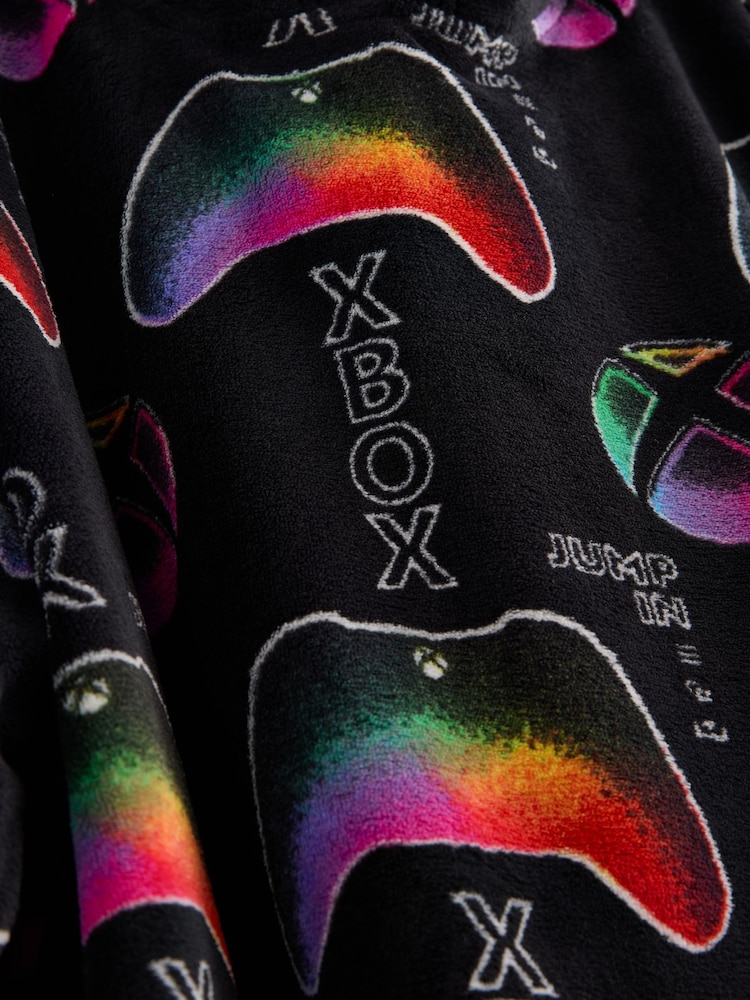 Black Xbox Fleece Hooded Blanket (5-16yrs) - Image 6 of 7