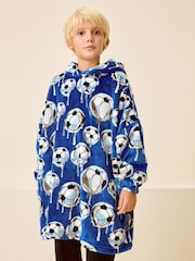 Cobalt Blue Football Fleece Hooded Blanket (3-16yrs) - Image 1 of 7