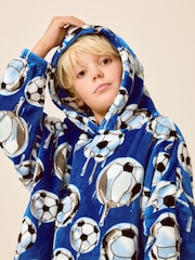 Cobalt Blue Football Fleece Hooded Blanket (3-16yrs) - Image 3 of 7