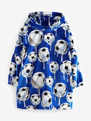 Cobalt Blue Football Fleece Hooded Blanket (3-16yrs) - Image 4 of 7
