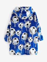 Cobalt Blue Football Fleece Hooded Blanket (3-16yrs) - Image 5 of 7