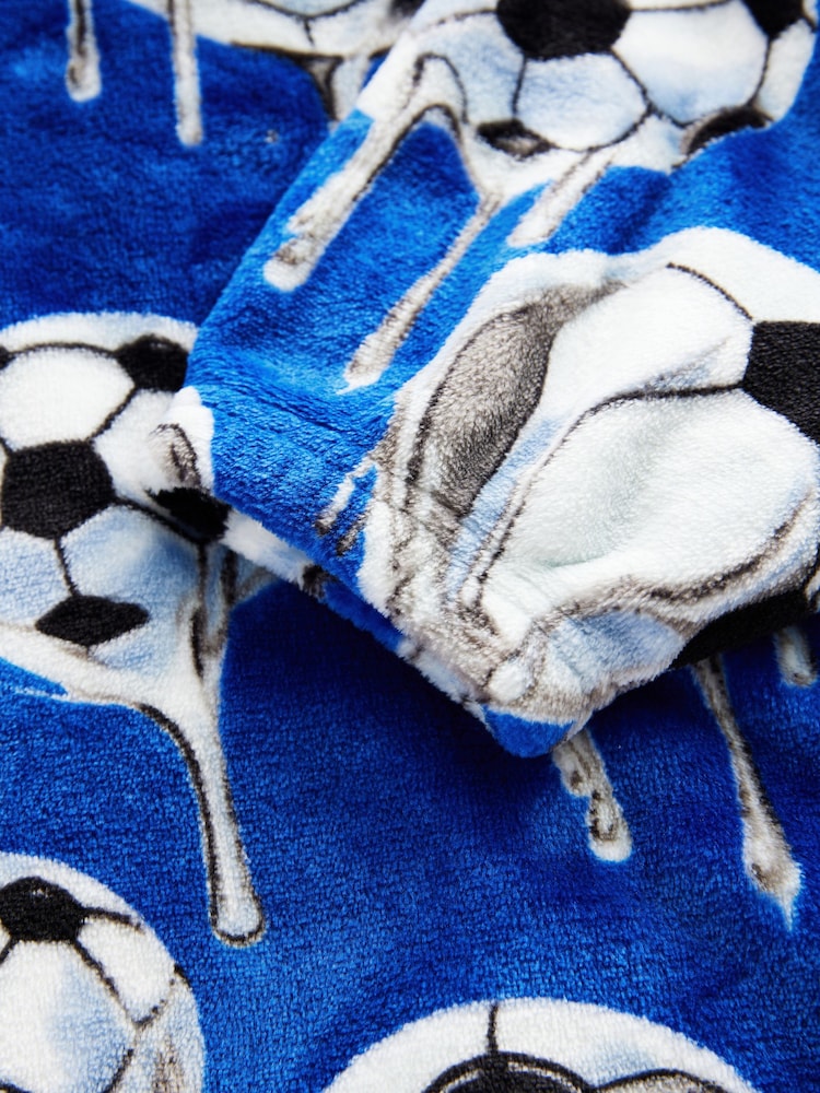Cobalt Blue Football Fleece Hooded Blanket (3-16yrs) - Image 6 of 7