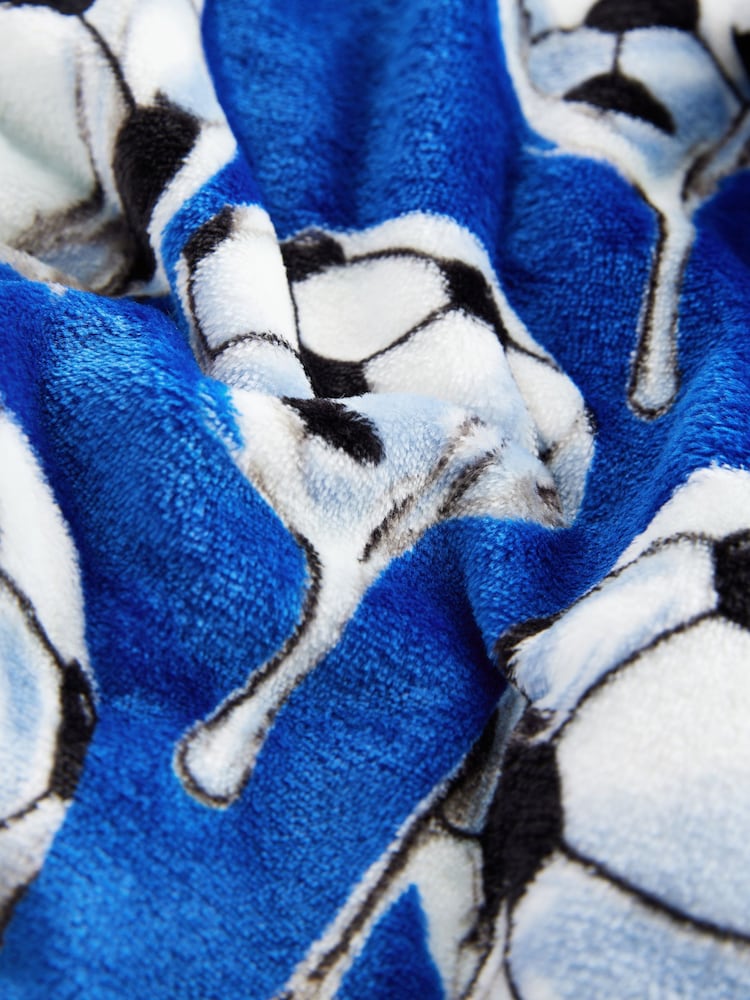Cobalt Blue Football Fleece Hooded Blanket (3-16yrs) - Image 7 of 7