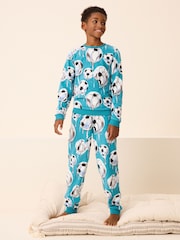Blue Football Single Soft Touch Fleece With Elastane (3-16yrs) - Image 1 of 6