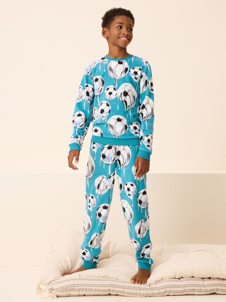 Blue Football Single Soft Touch Fleece With Elastane (3-16yrs) - Image 1 of 6