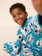 Blue Football Single Soft Touch Fleece With Elastane (3-16yrs) - Image 3 of 6