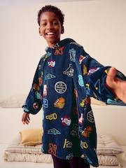 Navy Blue Varsity Fleece Hooded Blanket (3-16yrs) - Image 1 of 7
